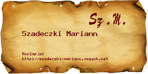 Szadeczki Mariann névjegykártya